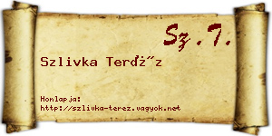 Szlivka Teréz névjegykártya